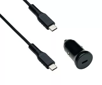 USB car 20W C fast charger incl. C cable, USB car charger, C to C charging cable 1.50m, DINIC box